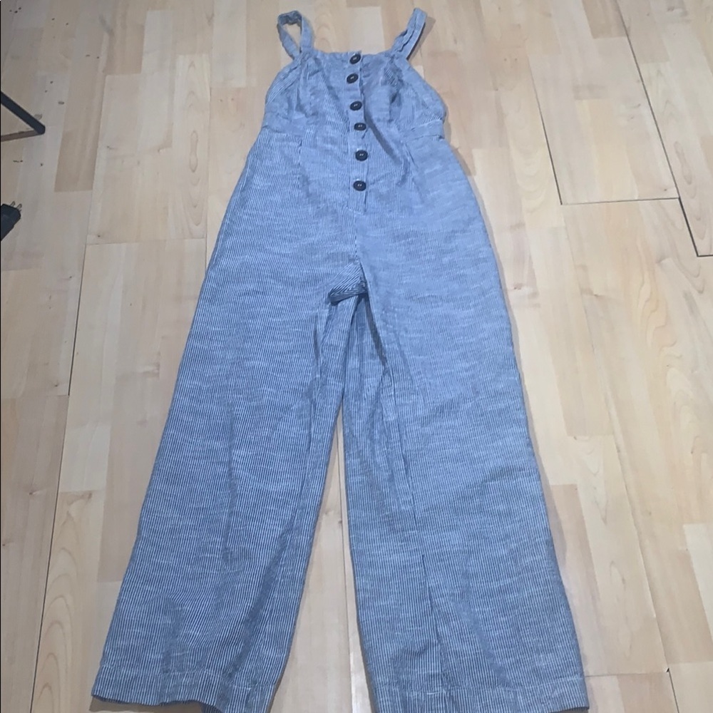 Japna Gray Wide-Leg Jumpsuit with Adjustable Straps